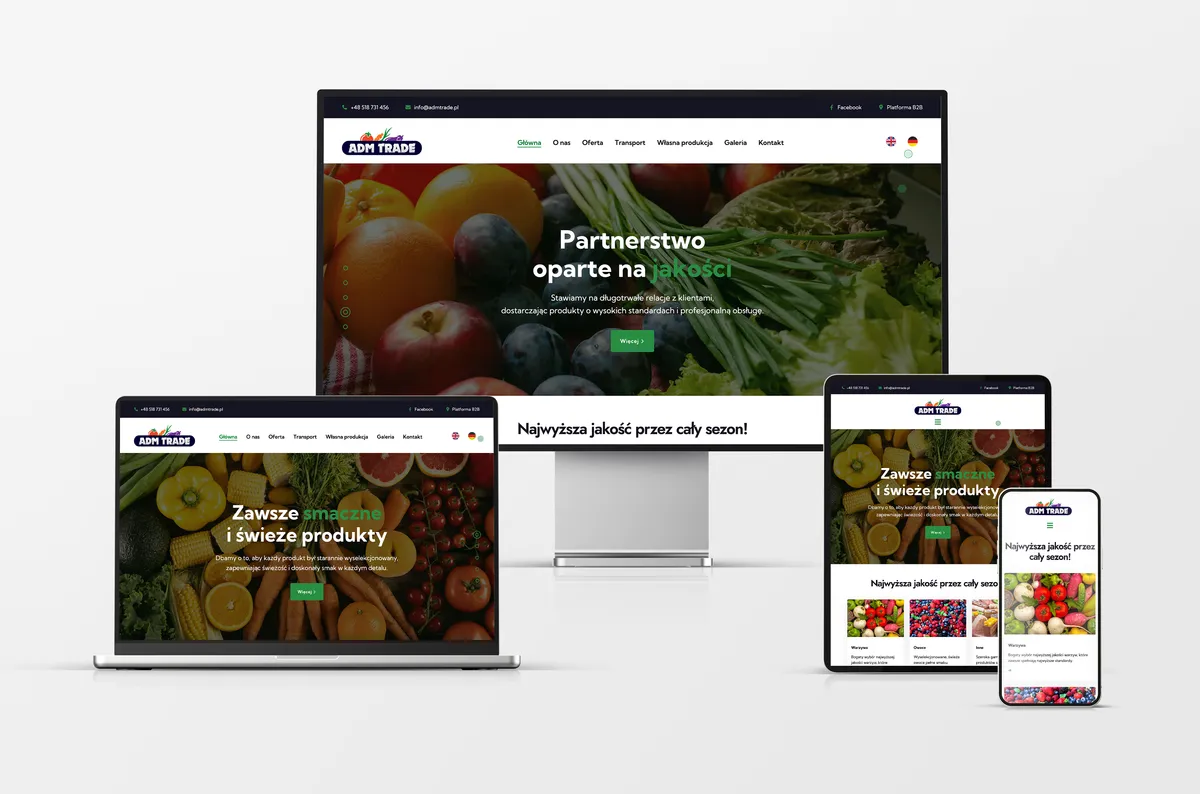 Strona internetowa dla ADM Trade