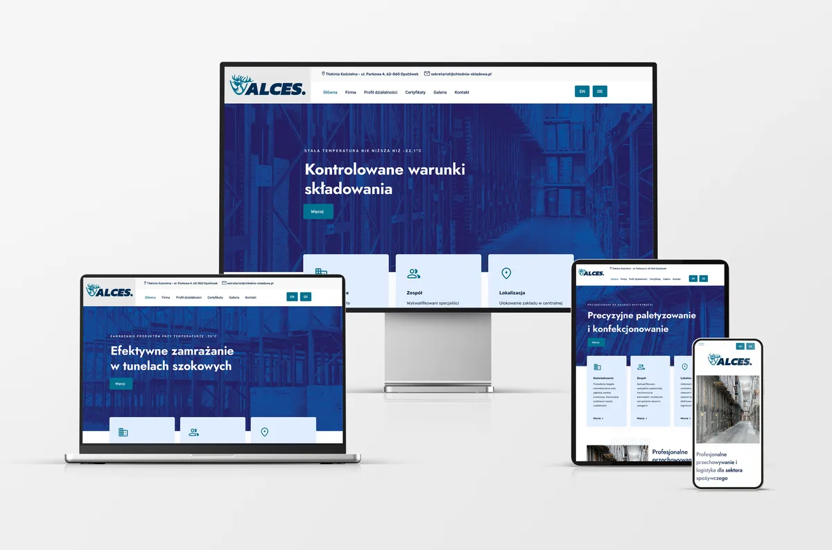 Strona internetowa dla Chłodni Alces