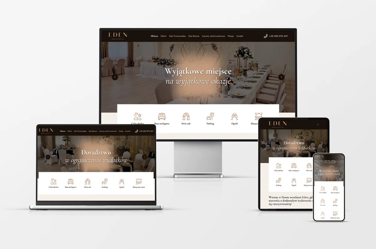 Strona internetowa dla Sali Weselnej Petryki