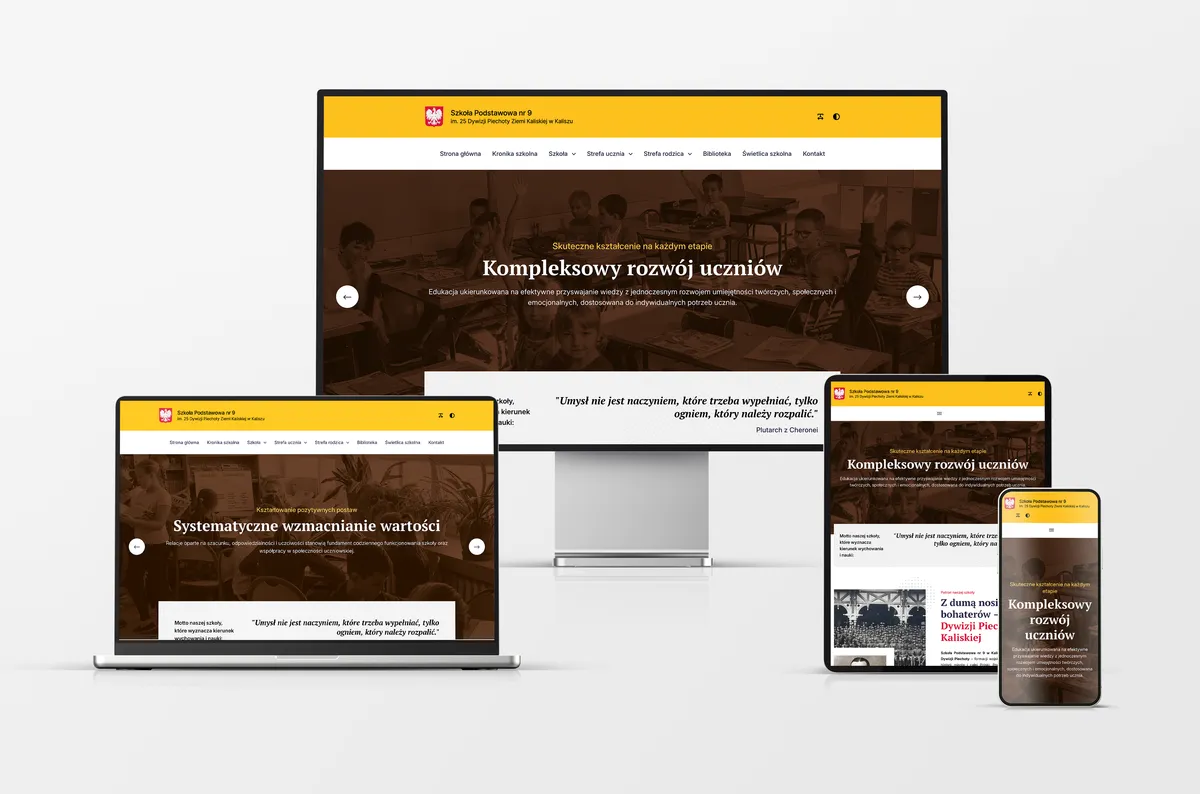 Strona internetowa dla Szkoły Podstawowej nr 9 w Kaliszu