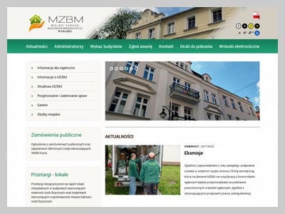 Strona WWW: Miejski Zarząd Budynków Mieszkalnych w Kaliszu